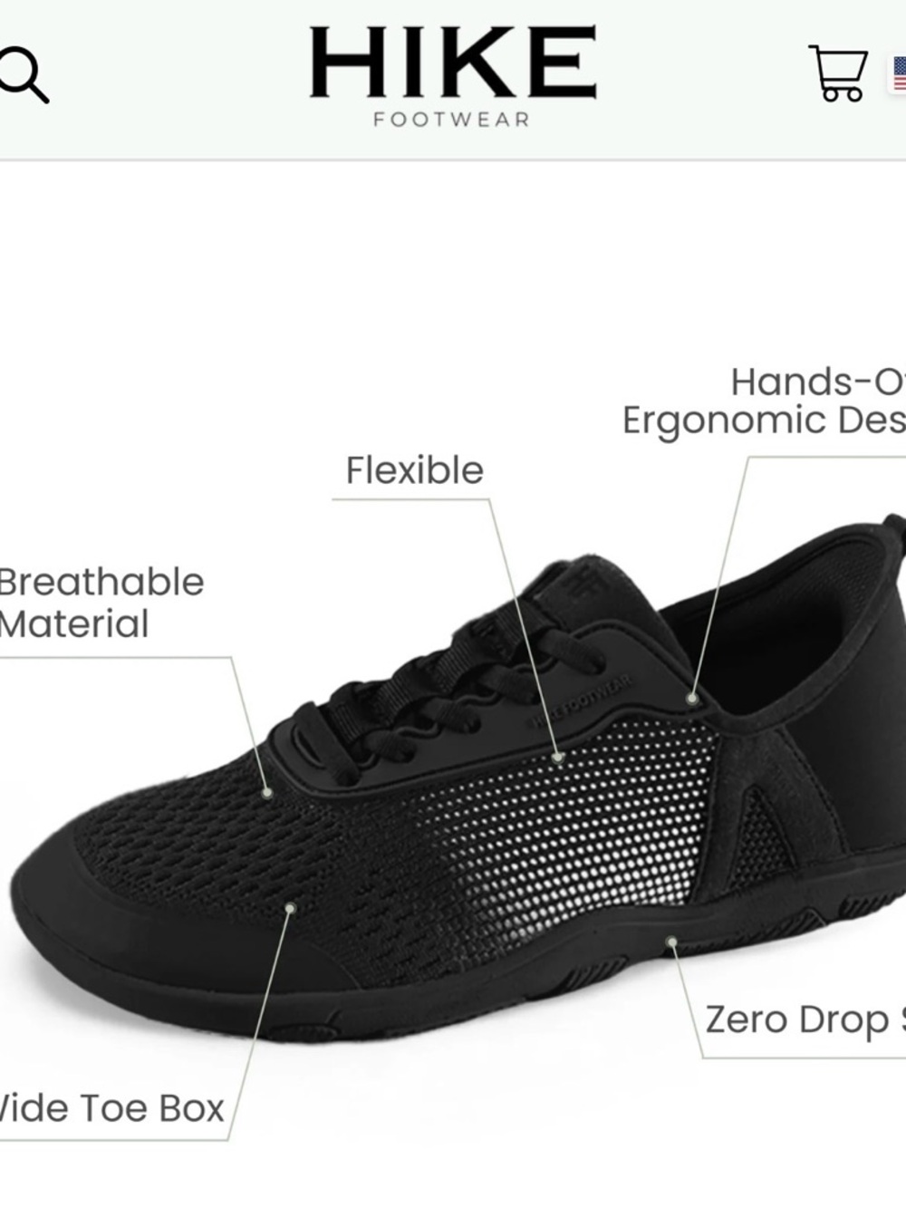 Hike Footwear HF Stride Hands Free Barefoot Shoes Black Women 10 Men 8 NWT - Picture 4 of 13